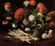 Giovanni Martinelli Still Life with Roses,Asparagus,Peonies,and Car-nations china oil painting reproduction